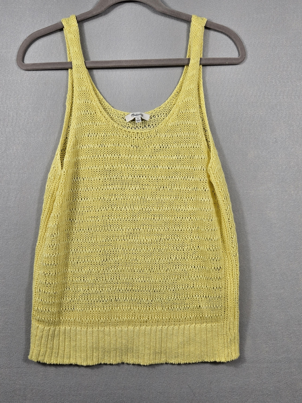 Madewell Yellow 100% Linen Sleeveless Tank Top Size S